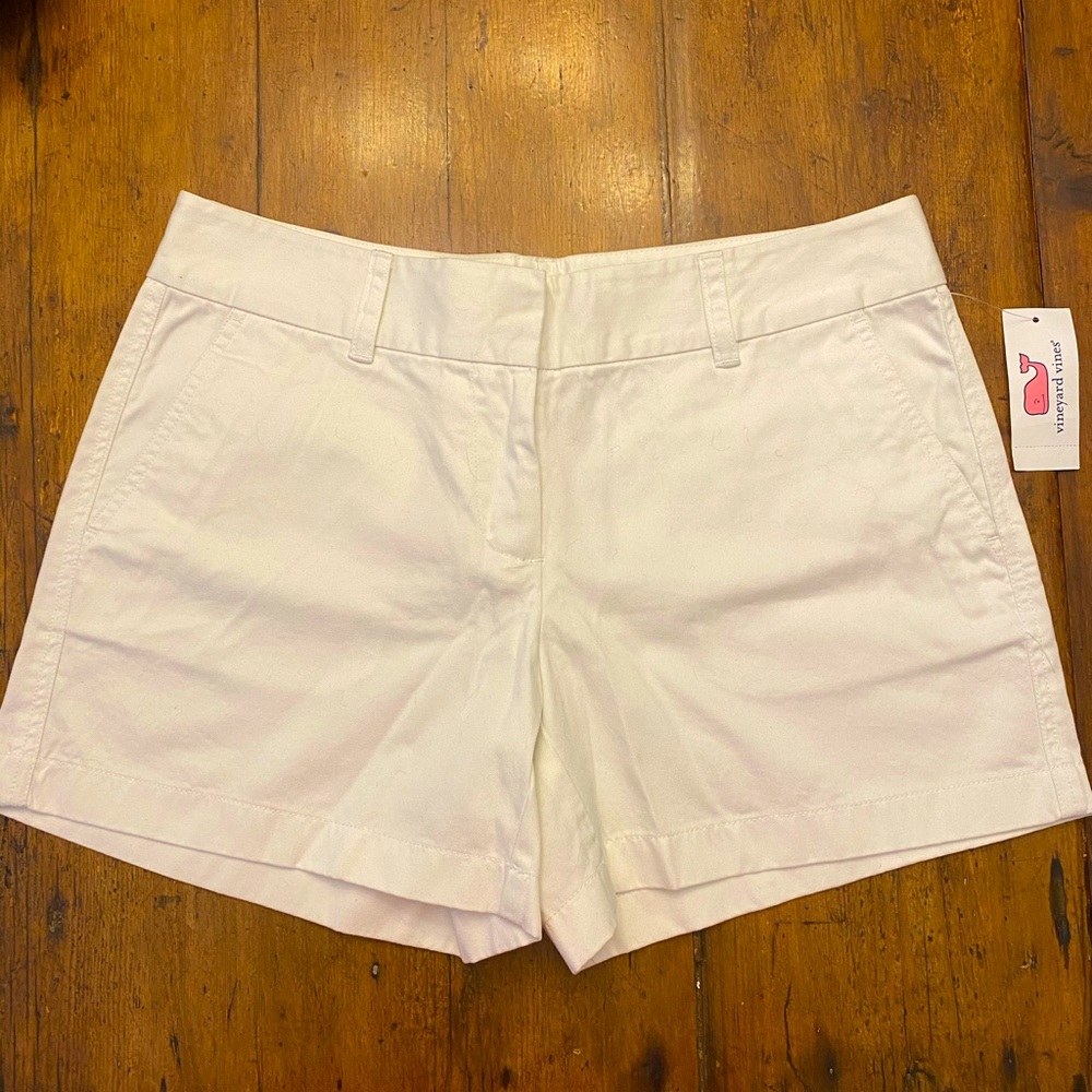 Vineyard Vines White Classic Twill Shorts